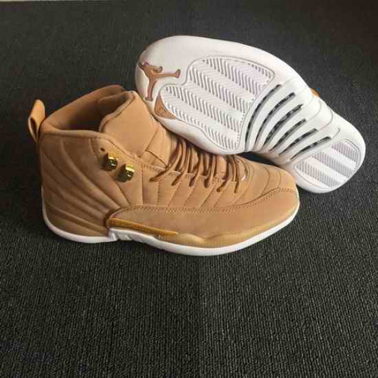 Men Air Jordan 12 2018 New Retro Shoes Wheat Yellow